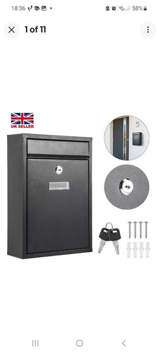 Black large letter box - black,