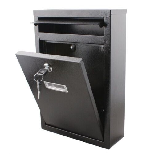 Black large letter box post - black,