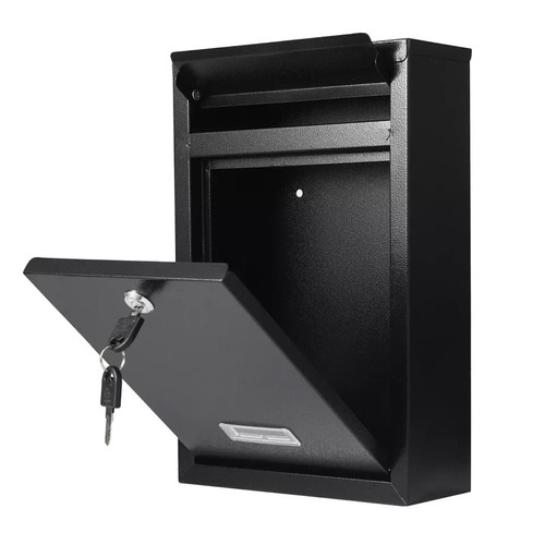 Black large letter box post - black,